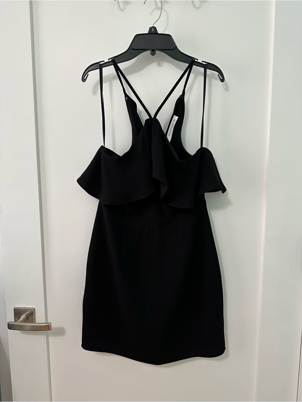 NEW BCBGeneration Black Ruffle Strappy Mini Dress, Size 2